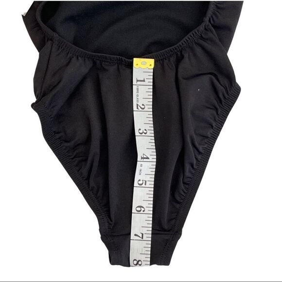 “Dolphin Ocean” Racing Solid Performance Back One Piece Swimsuit • Blk• 26 • NWT - Picture 13 of 13